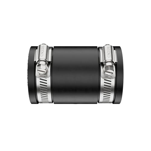 Fernco P1056-250 2.5-in. Cast Iron, Plastic and Steel Pipe Flexible Coupling Connector Adapter in Black