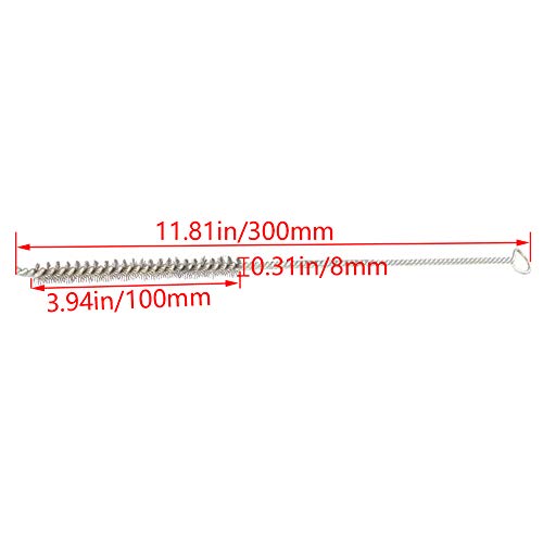 Utoolmart Steel Wire Cleaning Brush, Spiral Power Brush, 0.3-inch Diameter 12-inch Length, 5pcs - color: 5pcs, size: 0.8cm