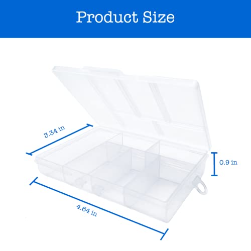 TeTeBak Plastic Organizer Box with Dividers - 2 PCS Small Plastic Container with Compartments, 6 Compartment Storage Box, Travel Organizer, Craft & Jewelry Storage - style: 6-GRIDS