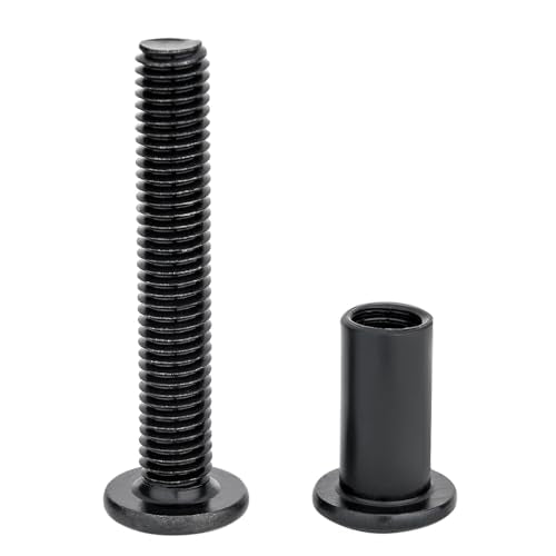 25 Pcs M8x50mm Black Furniture Bolt Cabinet Connector Screws for Furniture - size: M8x50mm