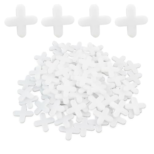 100 Pcs 6 mm (1/4 Inch) Plastic Tile Spacers for Stone and Ceramic Tile - color: 6mm 1/4 Inch White
