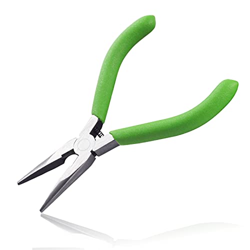 5.5-Inch Long Nose Pliers with Wire Cutter, Smooth Flat Jaws, Chain Nose Pliers for Jewelry Making and Repair - style: Long Nose Pliers Smooth Jaw