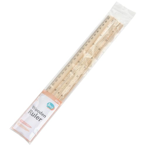 ZZTX 3 Pack Wooden Ruler 12 Inch（30 cm) - color: 3 Pack, 12 Inch