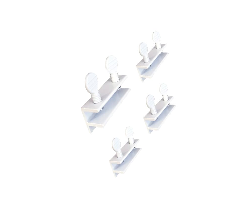 QCAA Sliding Window Security Lock, Child Proof Lock, Aluminum, White, 4 Pack, Made in Taiwan - color: White(3/8"), size: 4pack