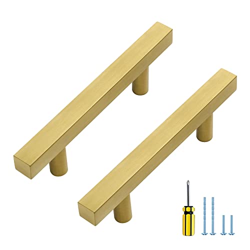 Ravinte Gold Cabinet Handles 3 Inch 10 Pack, Square Cabinet Pulls - size: 3 Inch Hole Centers