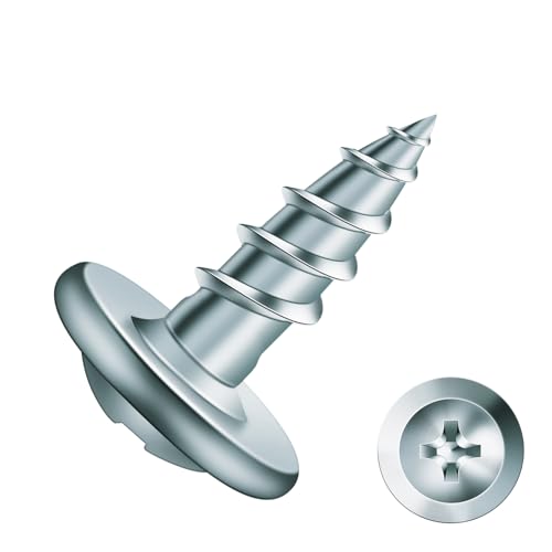 #8 x 1/2" Wood Screw 500Pcs Alloy Steel Standard Thread Truss Head Fast Self Tapping by SG TZH - color: Silver - Alloy Steel, size: #8 x 1/2"