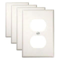 Leviton 88003 1-Gang Duplex Device Receptacle Wallplate, White (Pack of 4) - color: White, size: Pack of 4