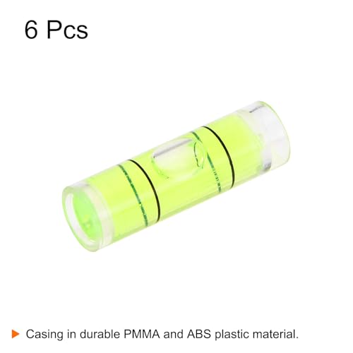 HARFINGTON 6pcs Small Cylindrical Bubble Level Vials 9.5x31mm PMMA Mini Horizontal Bubble Spirit Level Measuring Layout Tools for RV TV Picture Frame Hanging Tool Leveler - size: 9.5x31mm