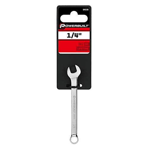 Powerbuilt 644140 SAE Mirror Polished 1/4" Combination Wrench - size: 1/4"