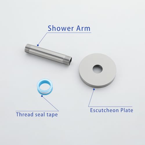 Wall Mounted Shower Arm Extension Head Holder Stainless Stee for Elbow Bathroom Accessories Pipe Bath Tube Brushed Nickel,SW-RD91038-4BN. - color: Circular Flange-4" Brushed Nickel
