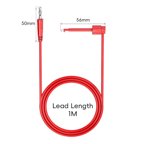 Goupchn 4PCS 4mm Banana Plug to Test Hook Clips Test Leads