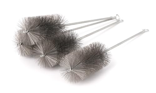 12 Inch Pipe Cleaning Brush Set with Stainless Steel Bristles, Steel Wire Tube Brush Kit for Auto Parts Polishing, Machining, Bottles, Tubes, Etc.（50mm-4pcs） - color: 4PCS, size: 2"(50MM)-4PCS