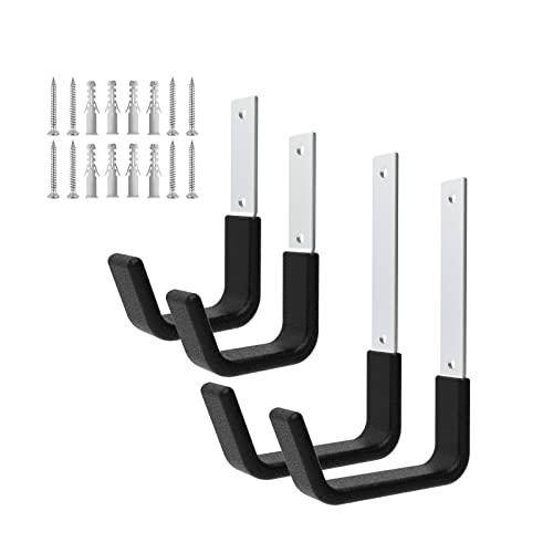Heavy Duty Garage Utility Hooks, Wall Mount Ladder Hangers, 2S 2M - size: 2 Small & 2 Medium
