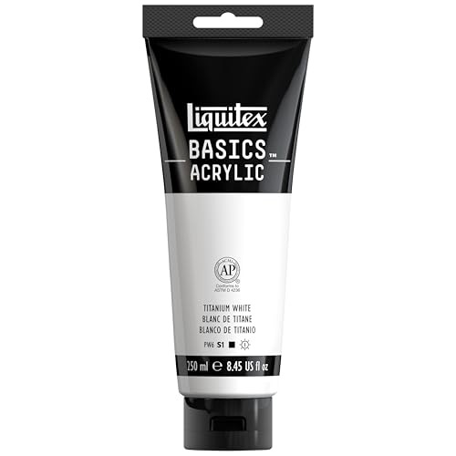 Liquitex BASICS Acrylic Paint, 250ml (8.5-oz) Tube, Titanium White - color: Titanium White, size: 8.45 Fl Oz (Pack of 1)