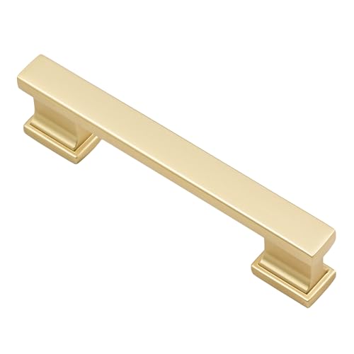 Alzassbg Brushed Gold Cabinet Pulls and Handles 10 Pack, AL3061MGP - color: Brushed Gold, size: 3-3/4" Hole Center