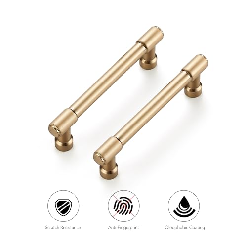 Ravinte Champagne Bronze Kitchen Pulls Cabinet Handles 3-3/4 Inch 10 Pack - color: Champagne Bronze, size: 3-3/4 Inches Hole Center