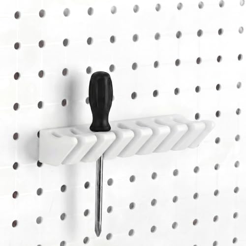 Novabright 1 Pc White Pegboard Screwdriver Holder Pegboard Accessories - color: White