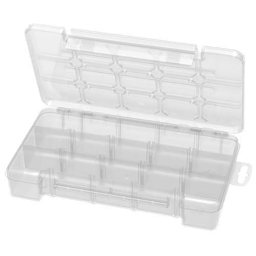 Akro-Mils 05705 Plastic Portable Parts Storage Case for Hardware and Crafts with Hinged Lid and 4 Adjustable Dividers, (8-3/8 x 5 x 1-5/8)-Inch, Small, Clear (Pack of 12) - size: Small (Pack of 12), style: 1-Pack