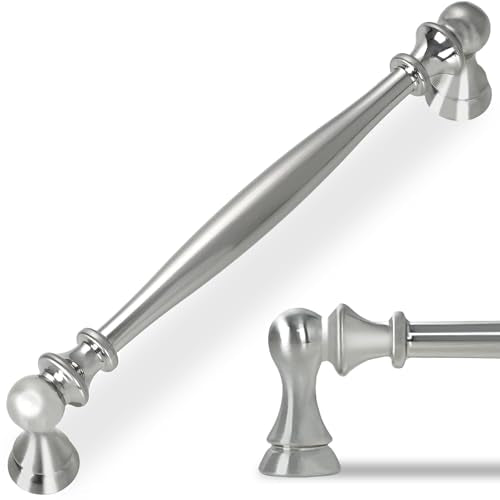 10 Pack 6-1/4 Inch(160mm) Kitchen Cabinet Handles Brushed Satin Nickel Cabinet Pulls Zinc Alloy Drawer Pulls Solid Kitchen Hardware - color: Brushed Satin Nickel, size: 6-1/4'' Hole Center(160mm)