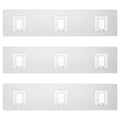 3 Pack Shower Caddy Adhesive Replacement, Waterproof Shower Shelf Adhesive Strips, Strong Adhesive Flat Hooks for Bathroom Storage Shelves and Kitchen Racks No Drilling, Clear - color: Transparent-3 Pack