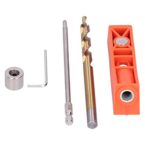 Hilitand Pocket Hole Jig Kit, Spliceable Pocket Hole Jig Kit, 2 in 1 Pocket Hole Jig Kit, Including One Hole Jig, Step Drill Bit, Hex Wrench, Jigs, Hilitandohmyix4p38