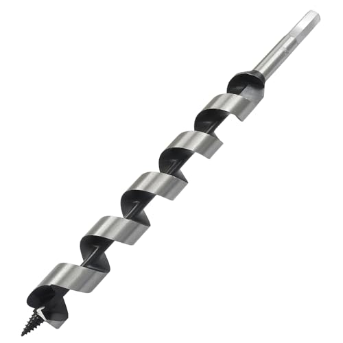 1 Inch Wood Auger Drill Bit 12 Inch Long Hex Shank for Hardwood - size: 1 x 12 Inch