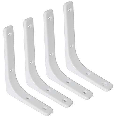 SAYAYO Wall Shelf Bracket White, 8 X 6 Inch Heavy Duty L Bracket for Wood - color: White, size: 8 x 6 Inch (4 PCS)