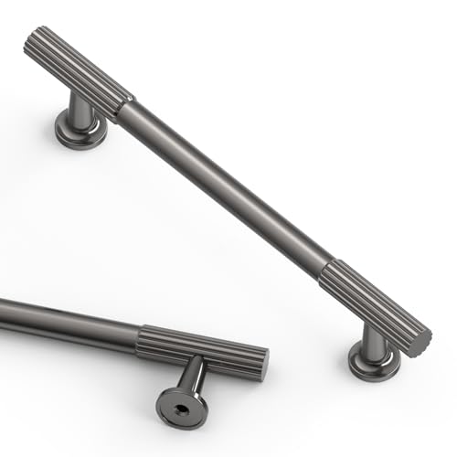 Asidrama 10 Pack 5 inch Brushed Black Nickel Kitchen Cabinet Handles - color: Brushed Black Nickel, size: 5" Hole Center