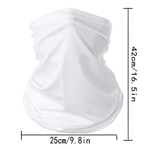 6 Pieces Summer Face Cover Scarf Mens Neck Gaiter For Men Women UV Protection Face Breathable Sun Protection Cycling Running - color: White(12-pack)