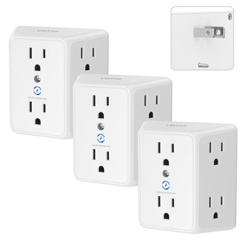 VINTAR 2 Prong to 3 Prong Outlet Adapter, 3 Sided 6 Outlet Extender, 3 Pack - style: A3: 3 Pack - 6AC
