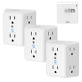 VINTAR 2 Prong to 3 Prong Outlet Adapter, 3 Sided 6 Outlet Extender, 3 Pack - style: A3: 3 Pack - 6AC