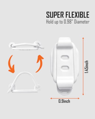 OneLeaf 10-Pack Adjustable Elastic Cable Clips, Cable Management, White - color: White
