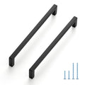 JOY DECOR Matte Black Cabinet Pulls Slim Square Handles 6-1/4 Inch, 10 Pack - size: 6-1/4 Inch Hole Center