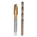 uxcell M8 x 1.25 Spiral Point Thread Tap and 6.8mm Drill Bit Set, Metric Titanium Plated Cobalt High Speed Steel Machine Screw Thread Tap Threading Tool - size: M8 x 1.25 + 6.8mm