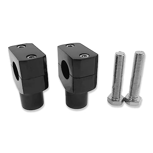 MT030-08-22-BK Black Round 7/8 Inches 22mm 7/8 Inch Handlebar Riser Clamps Compatible with H-D Boulevard Intruder VTX 1800 Tourer Shadow 750 - color: Black, size: Round 7/8 inch