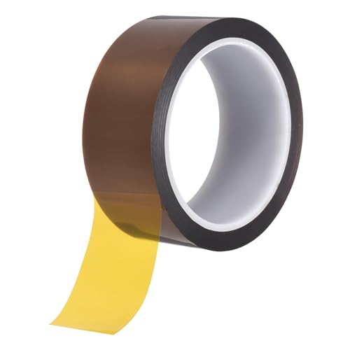uxcell Heat Tape, 40mm x 33m (108ft) Polyimide Heat Transfer Sublimation Tape No Residue High-Temperature Resistant Tapes for Heat Press Soldering Circuit Board (0.08mm T, Brown) - size: 40mm