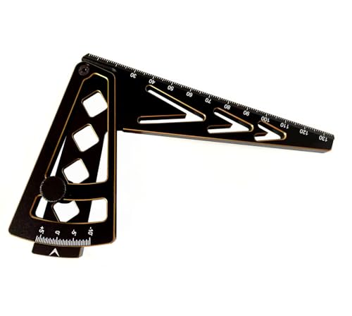 RC Car Camber Gauge Adjustable Wheel Rim Camber Gauge for 1/10 1/8 Crawlers - color: Black+gold