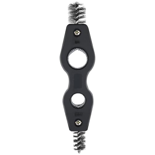 4 in 1 Copper Tubing Brush, 1/2 in and 3/4 in Copper Pipe Cleaner, Stainless Steel Coppers Tubing Wire Brush Cleaning Inside and Outside Thread, for Plumbing Installation, Soldering - style: Black