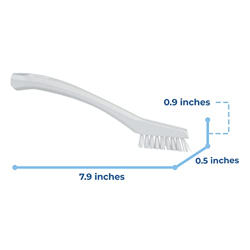 1/2 in W Detail Brush, Stiff, 5 1/2 in L Handle, 2 in L Brush, White, Plastic, 8 in L Overall - 1 Each - color: White
