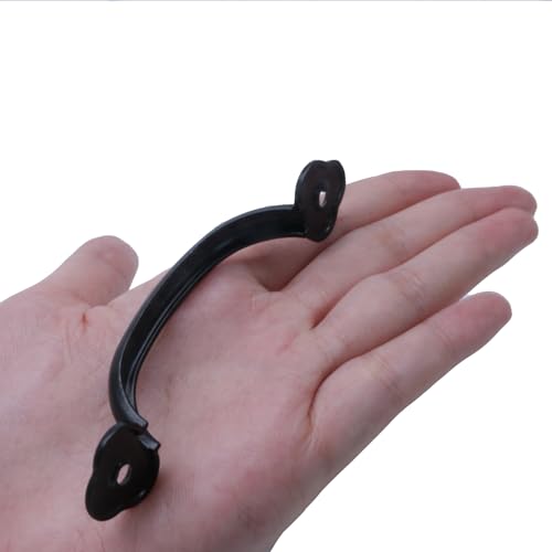 Piutouyar 12 Pcs Barn Door Handles, 3.2 in Hole Center Gate Handle, Black - color: Black, size: 4 Inch