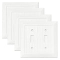 Modern Decorative Wall Plate Retro Wood Grain design Switch Cover Outlet Cover for Light Switch, Smart Switch, Dimmer, GFCI, USB Outlet (Double Toggle 4-Pack) - size: Double Toggle 4-Pack