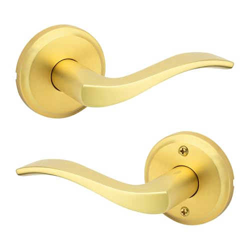 Kwikset 720SEL-4 Sedona Lever Passage Door Lock with 6AL Latch and RCS Strike Satin Brass Finish - color: Satin Brass, size: Passage