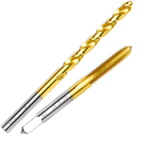 1/4"-28 UNF Tap and #3 Drill Bit Set,M2 HSS Threading Drill and Tap Set - size: 1/4"-28 UNF Tap & #3 Drill