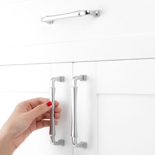 5 Inch Polished Chrome Cabinet Pulls Kitchen Handles 10 Pack 3175 - color: Polished Chrome, size: 5 In Hole Distance