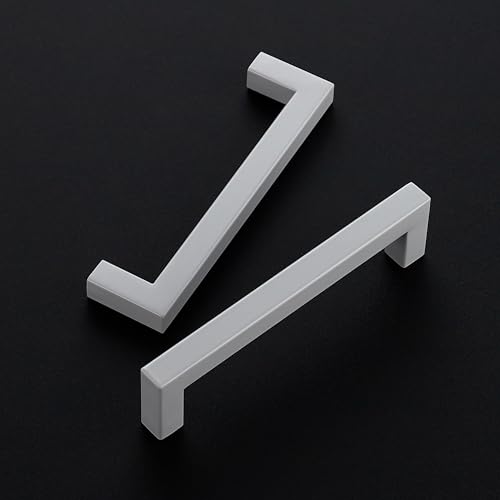 Ravinte Grey Square Cabinet Handles Drawer Pulls,5 Inch,30 Pack | Screws Included, Stainless Steel, Square Bar Grip, Easy Install, Kitchen Cabinet Hardware, For Cupboards, Drawers, Dressers - color: Gray