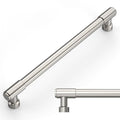 Amerdeco 10 Pack Brushed Satin Nickel Cabinet Pulls 7.5 Inch(192mm) Hole Center Drawer Pulls Cabinet Hardware Kitchen Cabinet Handles for Bathroom ZH0075 - color: Brushed Satin Nickel, size: 7.5"/192MM Hole Center