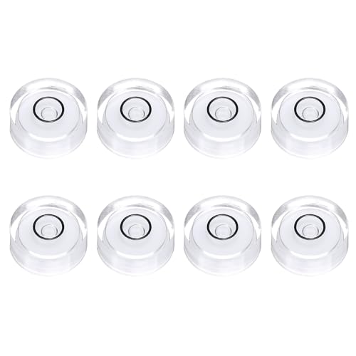 HARFINGTON 8pcs Circular Bubble Spirit Level 15x6mm Mini Round Bubble Spirit Level Little Measuring Layout Tools for TV Industrial Carpentry Picture Frame, White/Black - color: White/Black, size: 15x6mm