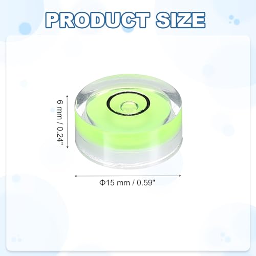 HARFINGTON 20pcs Circular Bubble Spirit Level 15x6mm Mini Round Bubble Spirit Level Little Measuring Layout Tools for TV Industrial Carpentry Picture Frame, Green/Black - color: Green/Black, size: 15x6mm