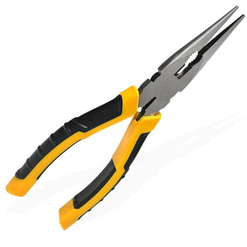 Needle Nose Pliers with Wire's Cutter - Long Nose pliers, Needlenose Pliers,Needle-nose Pliers, Needle Nose Plyers can Screw Loose Nuts and Wind/Cutter Wire's ect.（8.1 in）