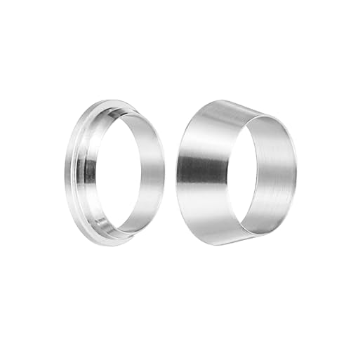 PATIKIL 10mm Tube OD 316 Stainless Steel Compression Tube Fitting Sleeve, 2 Pack Double Ferrule Ring Tubing Fitting Assortment Kit, Silver - size: 10mm